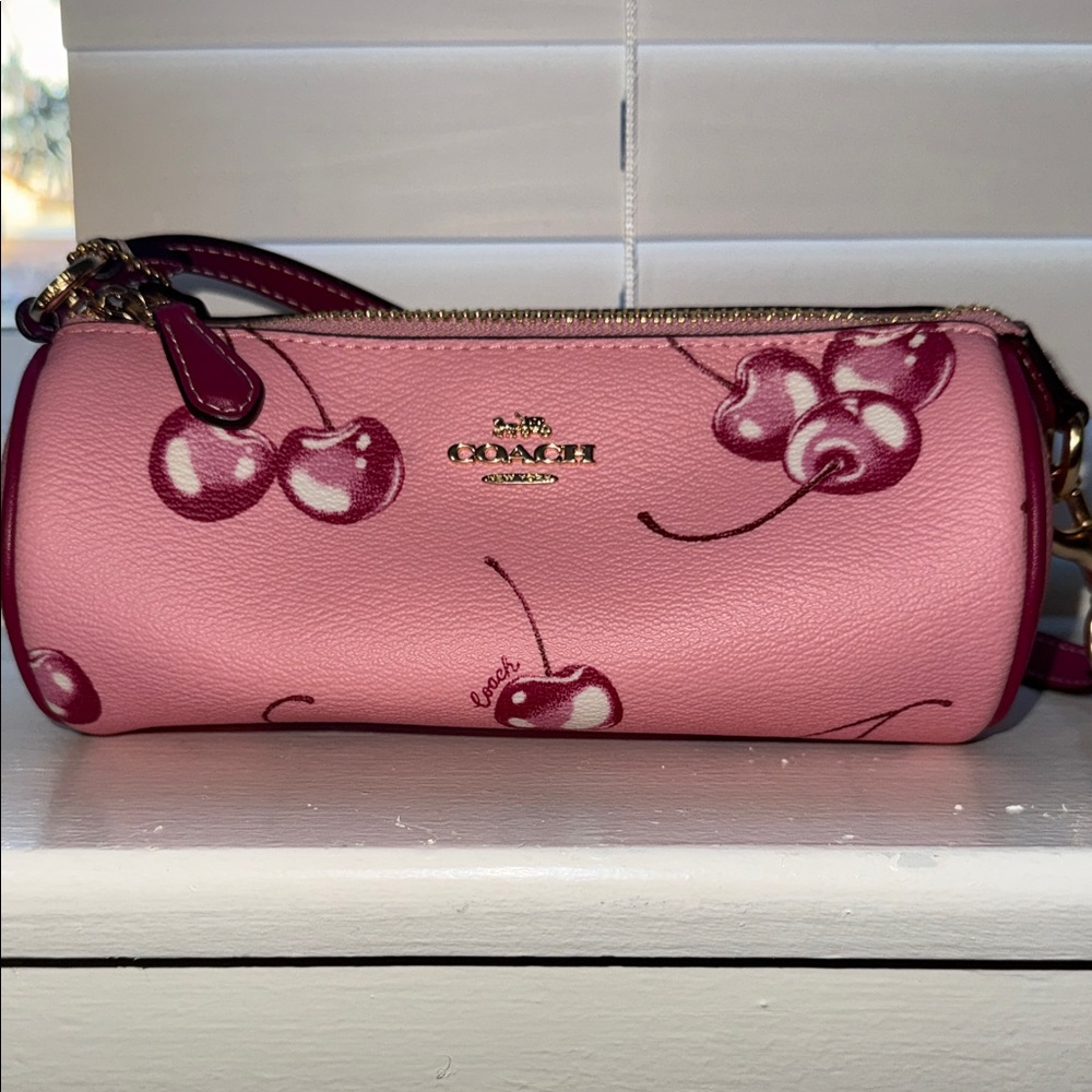 Coach Pink Cherry Pattern Clutch